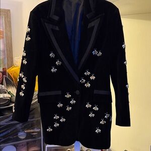 Embellished Black Women's Blazer